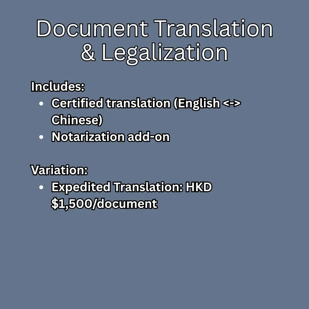 Document Translation & Legalization (per document)